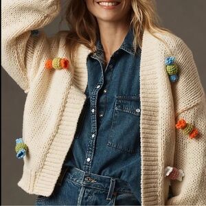 NWOT Maeve Anthropologie 3D Candy Cardigan Sweater